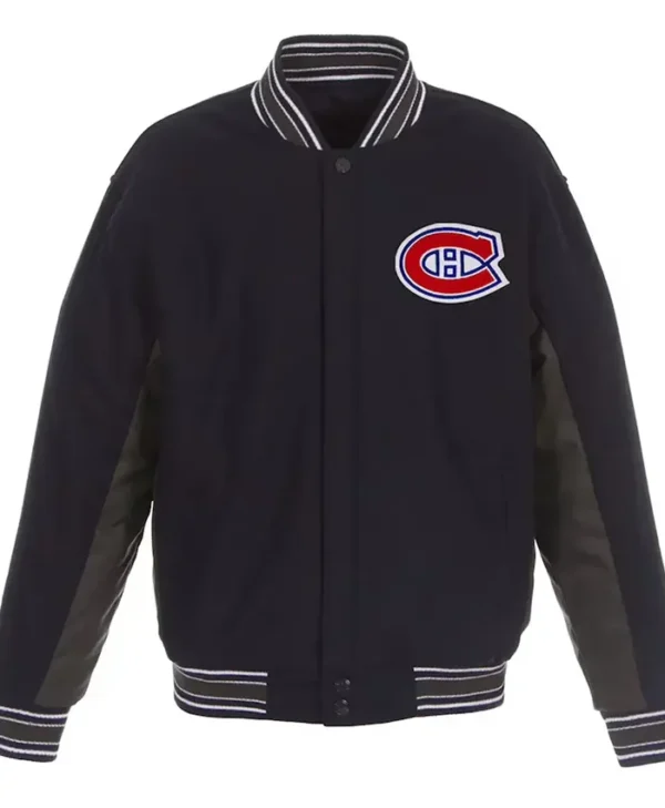 Montreal Canadiens Poly Twill Wool Accent Navy Jacket