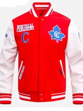 Montreal Canadiens Retro Classic Rib Red Varsity Jacket