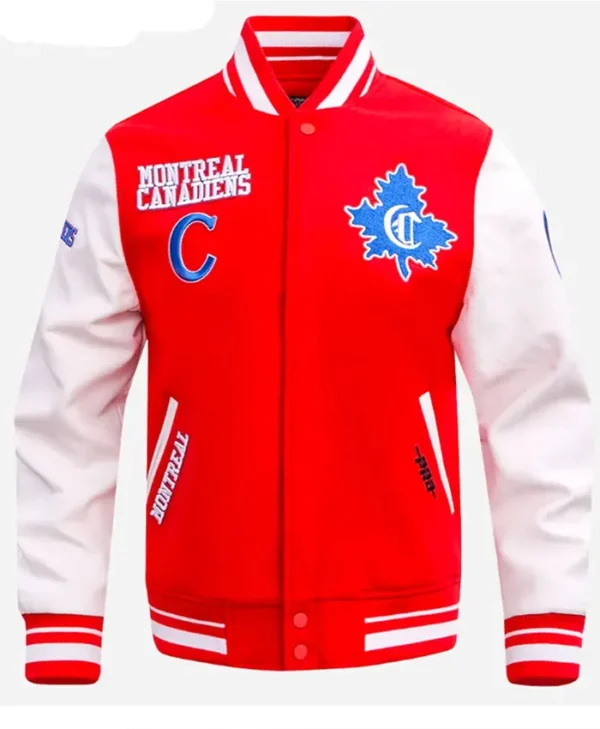 Montreal Canadiens Retro Classic Rib Red Varsity Jacket