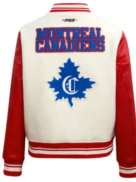 Montreal Canadiens Retro Classic Rib Wool Varsity Jacket Back