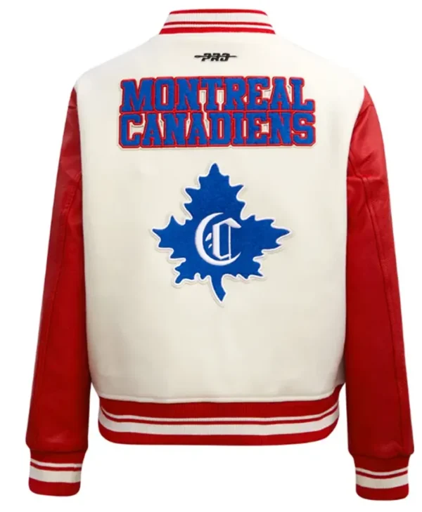 Montreal Canadiens Retro Classic Rib Wool Varsity Jacket Back