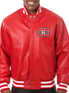Montreal Canadiens Varsity Red Leather Jacket