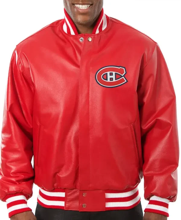Montreal Canadiens Varsity Red Leather Jacket