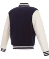 Morton Florida Panthers Navy and White Varsity Jacket Back