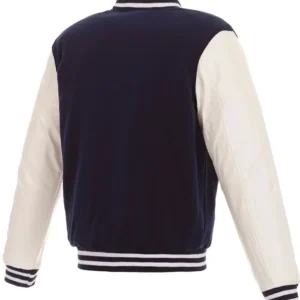 Morton Florida Panthers Navy and White Varsity Jacket Back