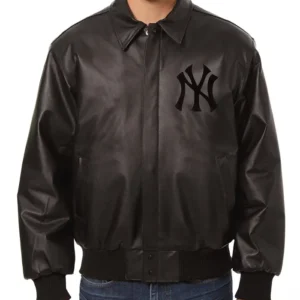 NEW YORK FULL BLACK LEATHER yankees JACKET