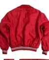 NHL 90s Montreal Canadiens Hockey Red Satin Jacket Back