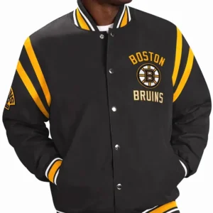 NHL Boston Bruins Tailback Black Varsity Jacket