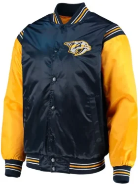 Nashville Predators Blue And Yellow Satin Jacket