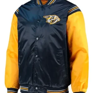 Nashville Predators Blue And Yellow Satin Jacket