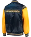Nashville Predators Blue And Yellow Satin Jacket Back