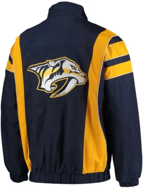Nashville Predators Blue Half Zip Jacket Back