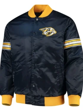 Nashville Predators Blue Satin Starter Jacket