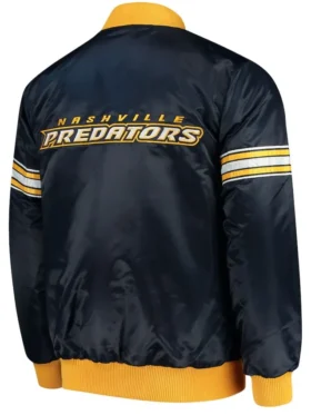 Nashville Predators Blue Satin Starter Jacket Back
