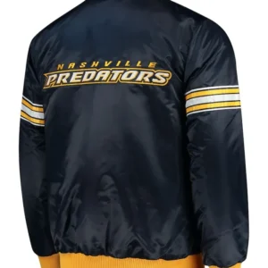 Nashville Predators Blue Satin Starter Jacket Back