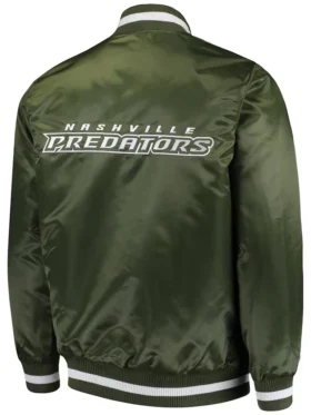Nashville Predators Green Starter Satin Jacket Back