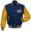 Nashville Predators Letterman Wool And Leather Jacket