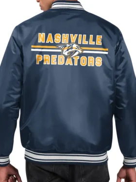 Nashville Predators Printed Logo Starter Jacket Back