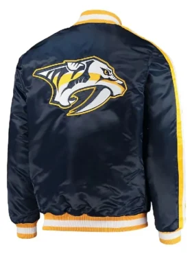 Nashville Predators Varsity Satin Jacket Back
