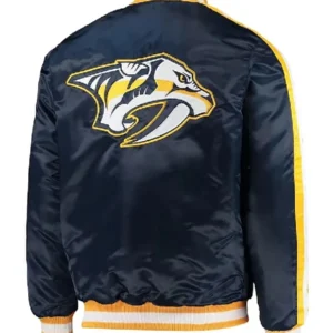 Nashville Predators Varsity Satin Jacket Back