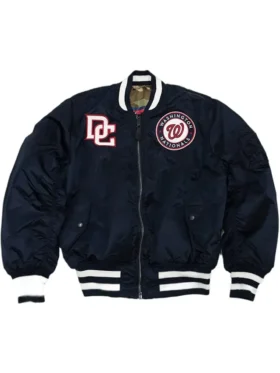 Nationals Navy Blue Ma 1 Bomber Jacket