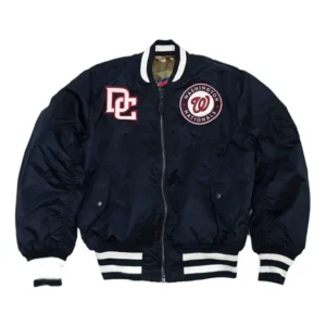 Nationals Navy Blue Ma 1 Bomber Jacket