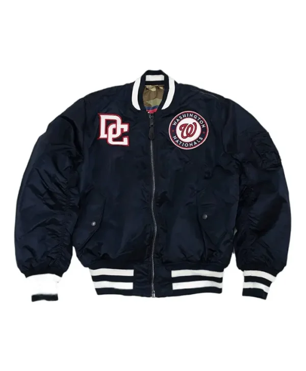 Nationals Navy Blue Ma 1 Bomber Jacket