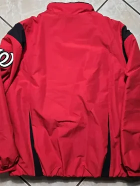 Nationals Red Vintage Zipper Jacket Back