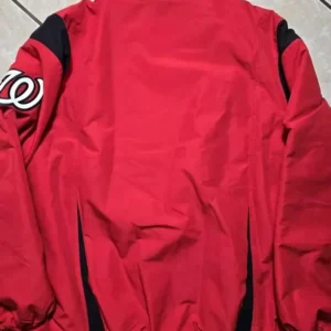 Nationals Red Vintage Zipper Jacket Back