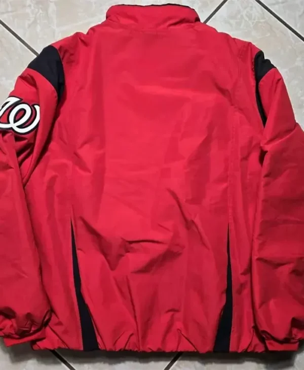 Nationals Red Vintage Zipper Jacket Back