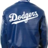 Navy Blue Dodgers Bomber Leather Jacket