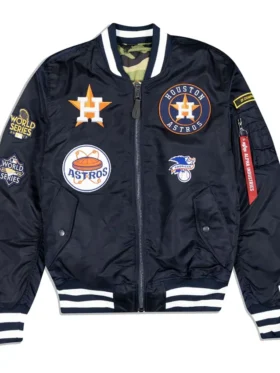 Navy Blue Satin MA 1 Bomber Jacket