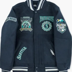 Navy Blue Varsity Mariners Letterman Jacket