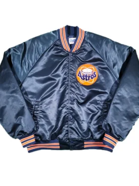 Navy Blue Vintage Astros Bomber Jacket