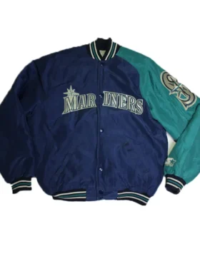 Navy Blue Vintage Mariners Bomber Jacket