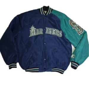 Navy Blue Vintage Mariners Bomber Jacket