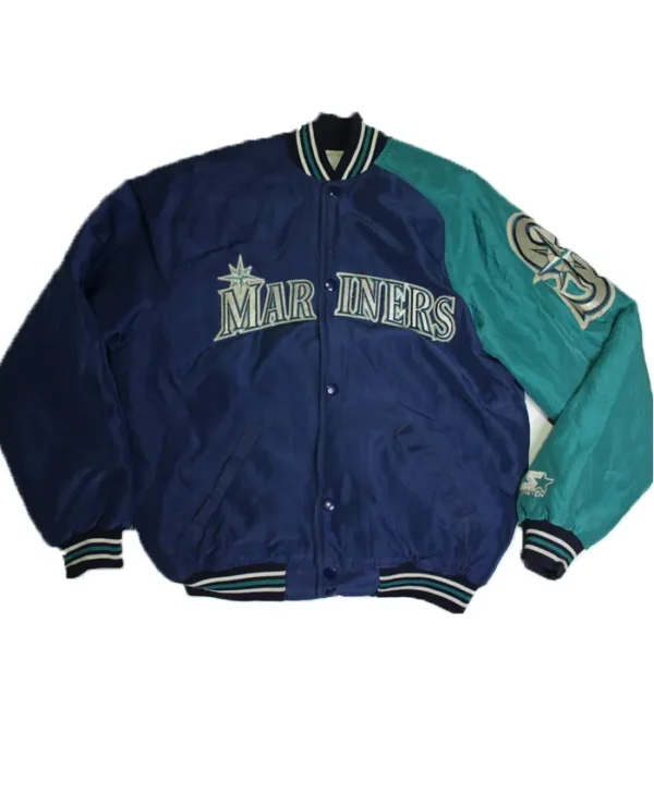 Navy Blue Vintage Mariners Bomber Jacket