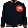 Navy Blue Wool Astros Varsity Jacket