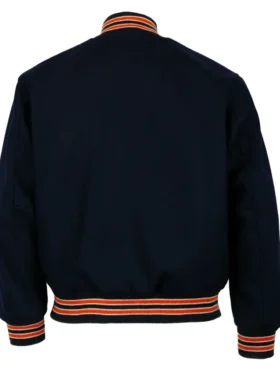 Navy Blue Wool Astros Varsity Jacket Back