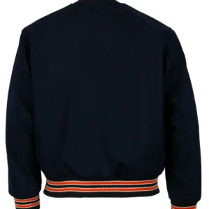 Navy Blue Wool Astros Varsity Jacket Back