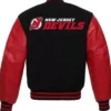 New Jersey Devils Black And Red Full Snap Jacket Back