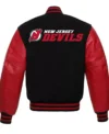 New Jersey Devils Black And Red Full Snap Jacket Back