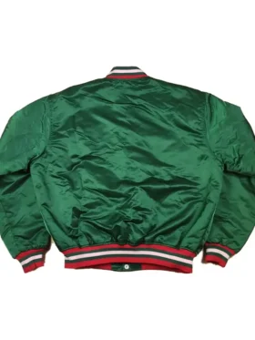 New Jersey Devils Green Vintage Bomber Jacket Back
