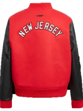 New Jersey Devils Varsity Full Snap Wool Jacket Back