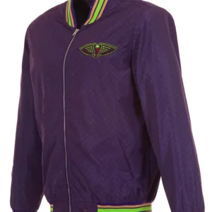 New Orleans Pelicans Purple Bomber Zipper Jacket