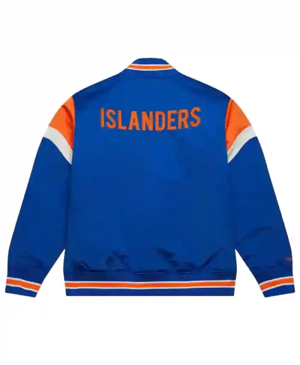 New York Islanders Blue Satin Jacket Back