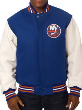 New York Islanders Blue and White Varsity Jacket