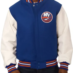 New York Islanders Blue and White Varsity Jacket
