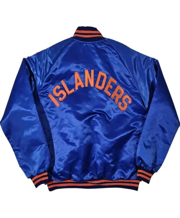New York Islanders Bomber Satin Jacket Back