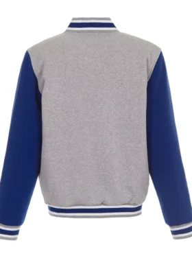 New York Islanders Grey and Blue Front Logo Jacket Back